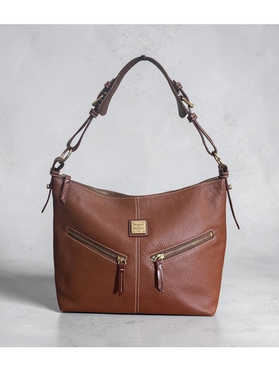 Dooney & Bourke Handbags - Authenticated Dooney & Bourke Brown Pebbled Leather Hobo Bag! COA! EUC!